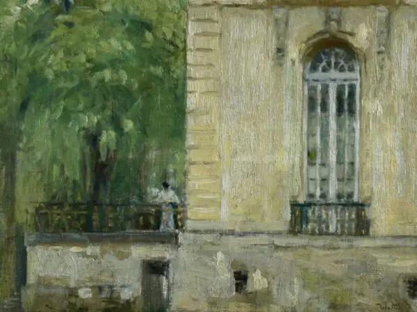 Elegant Figure on a Balcony - Buy Fine Paintings Online