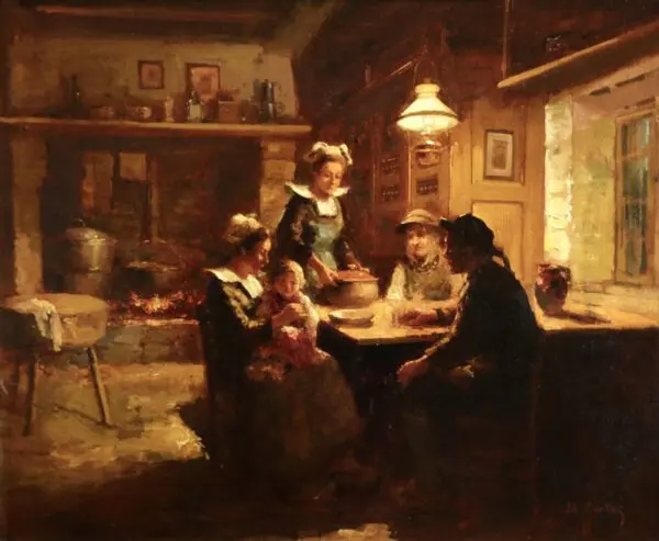 Evening – A Breton Kitchen - Buy Fine Paintings Online