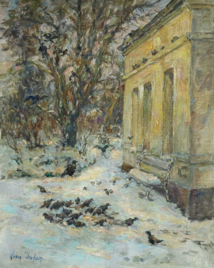 Birds in the Snow - Buy Fine Paintings Online