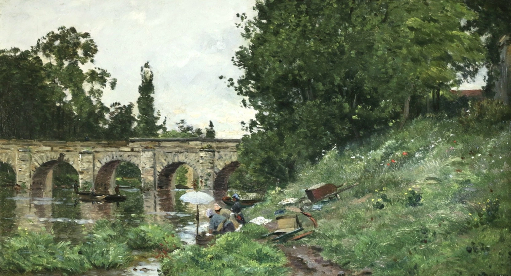 Lavandieres – Pont De Limay – Near Paris - Buy Fine Paintings Online