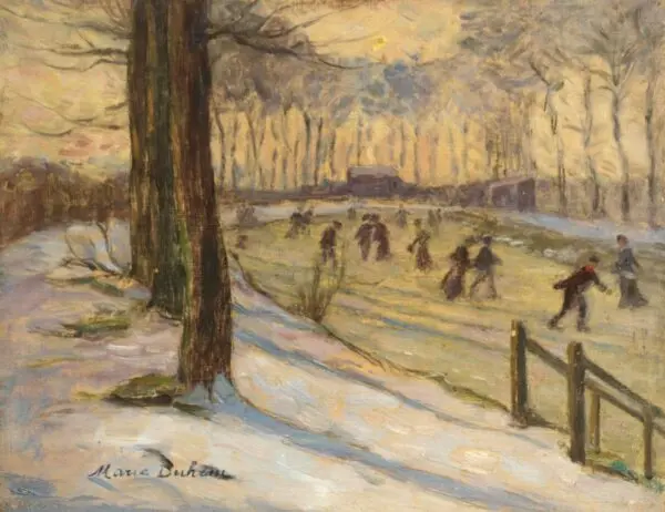 Skaters on River - Buy Fine Paintings Online