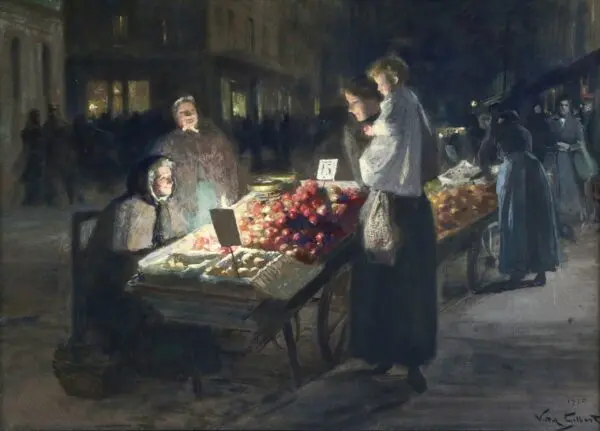 Paris Market – Night - Buy Fine Paintings Online
