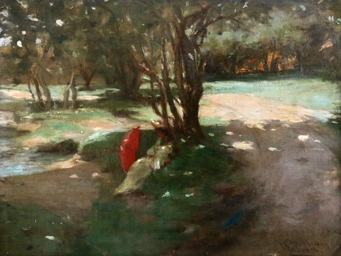 The Red Umbrella – Sannox, Arran - Buy Fine Paintings Online