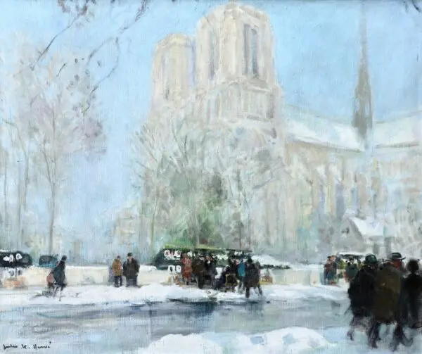 Snow – Notre Dame - Buy Fine Paintings Online