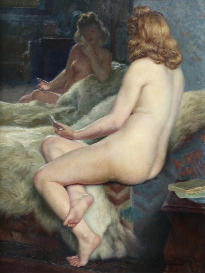 Nude in Mirror - Buy Fine Paintings Online