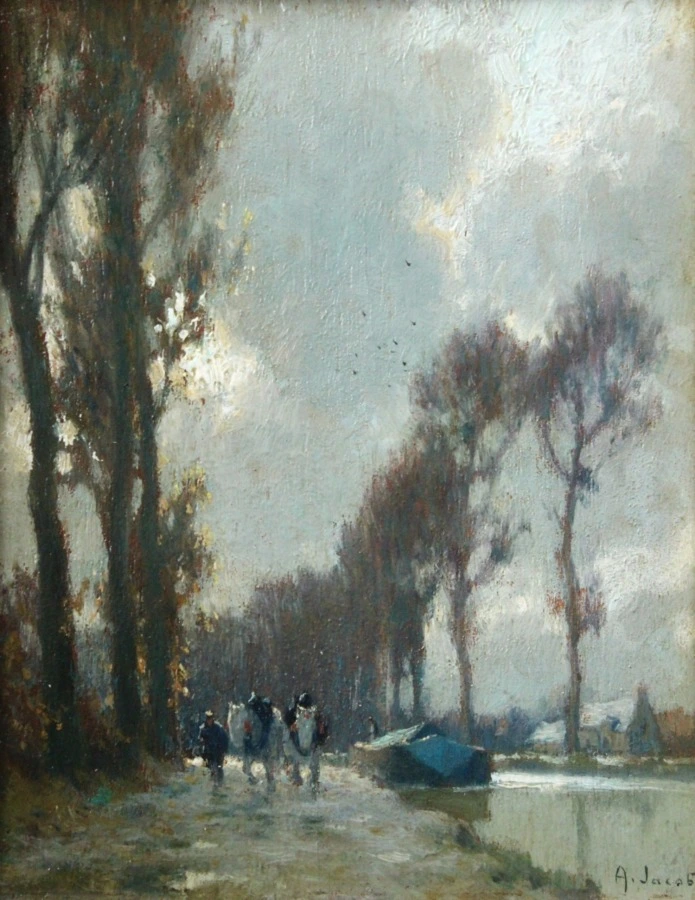 Working Horse by River - Buy Fine Paintings Online