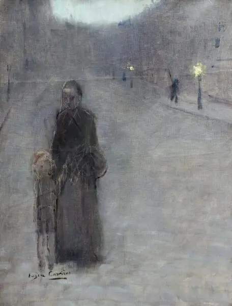 Figures in Street – Evening - Buy Fine Paintings Online