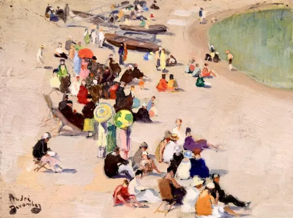 Bathers on Beach - Buy Fine Paintings Online