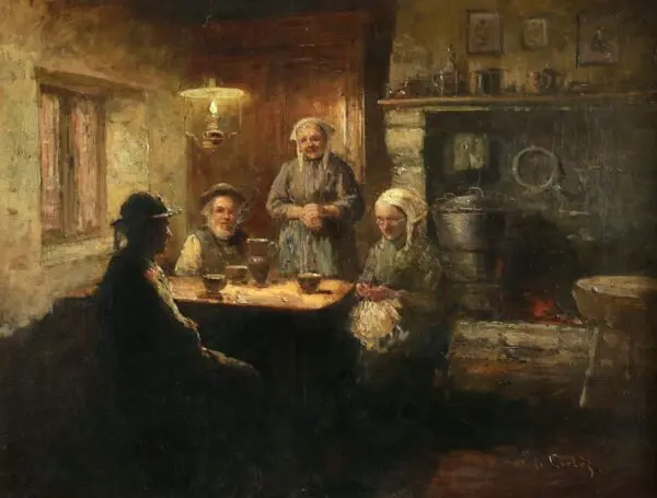 An Evening Conversation - Buy Fine Paintings Online