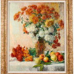 Chrysanthemums & Apples on a Table thumbnail