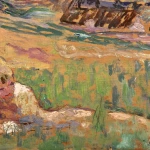 Young girl resting in the fields at Giverny above L’Eglise Sainte-Radegonde thumbnail