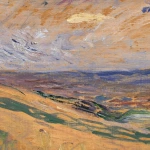 Young girl resting in the fields at Giverny above L’Eglise Sainte-Radegonde thumbnail