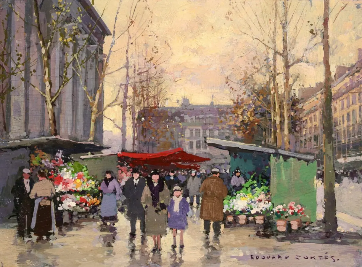 Marche Aux Fleurs – Place de la Madeleine - Buy Fine Paintings Online