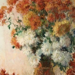 Chrysanthemums & Apples on a Table thumbnail