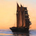 The Water Witch at Anchor – Sunset thumbnail