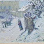 Charrette sous la neige thumbnail