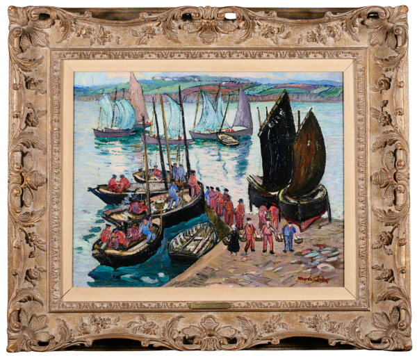 Unloading the catch – Douarnenez, Brittany - Buy Fine Paintings Online