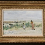 Mother and children by a harbour – Jersey thumbnail