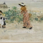 Mother and children by a harbour – Jersey thumbnail
