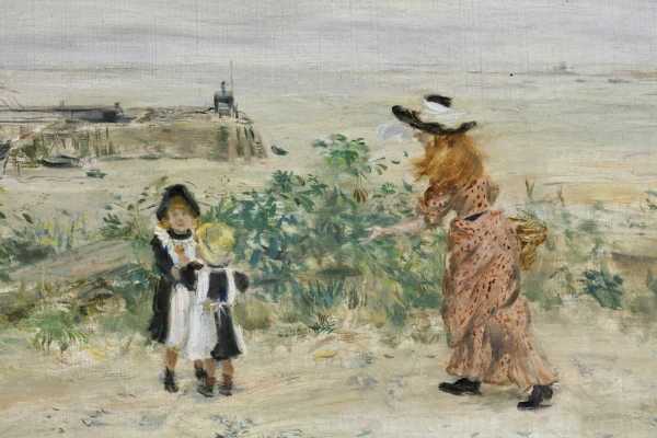 Mother and children by a harbour – Jersey - Buy Fine Paintings Online