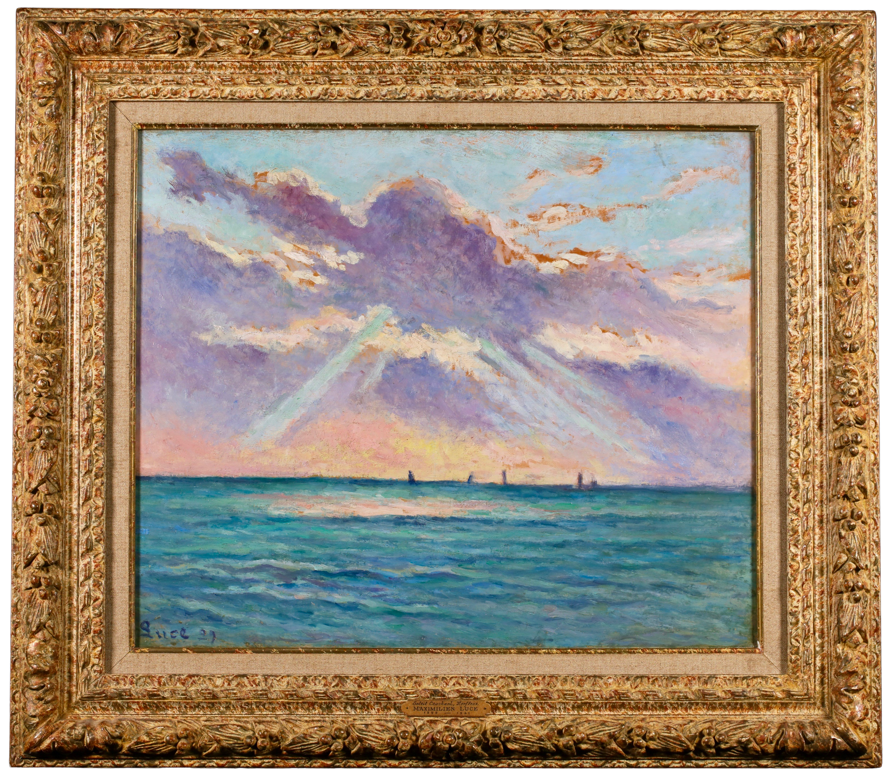 マクシミリアン・リュス、「AU LARGE DE HONFLEUR」 Soleil Couchant – Honfleur – Leighton Fine Art