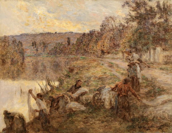 Les lavandieres au bord de La Marne - Buy Fine Paintings Online