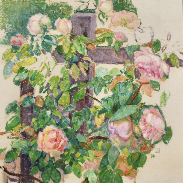 Roses on a fence - Buy Fine Paintings Online