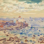 Children on the beach at Saint-Malo thumbnail