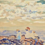 Children on the beach at Saint-Malo thumbnail