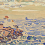 Children on the beach at Saint-Malo thumbnail