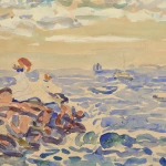 Children on the beach at Saint-Malo thumbnail