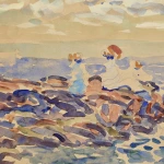 Children on the beach at Saint-Malo thumbnail