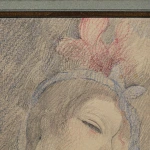 Tête d’une fille avec un ruban dans les cheveux thumbnail