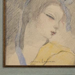 Tête d’une fille avec un ruban dans les cheveux thumbnail