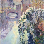 Arbres en fleurs au bord de la rivière thumbnail
