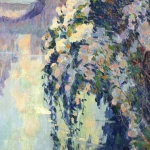 Arbres en fleurs au bord de la rivière thumbnail