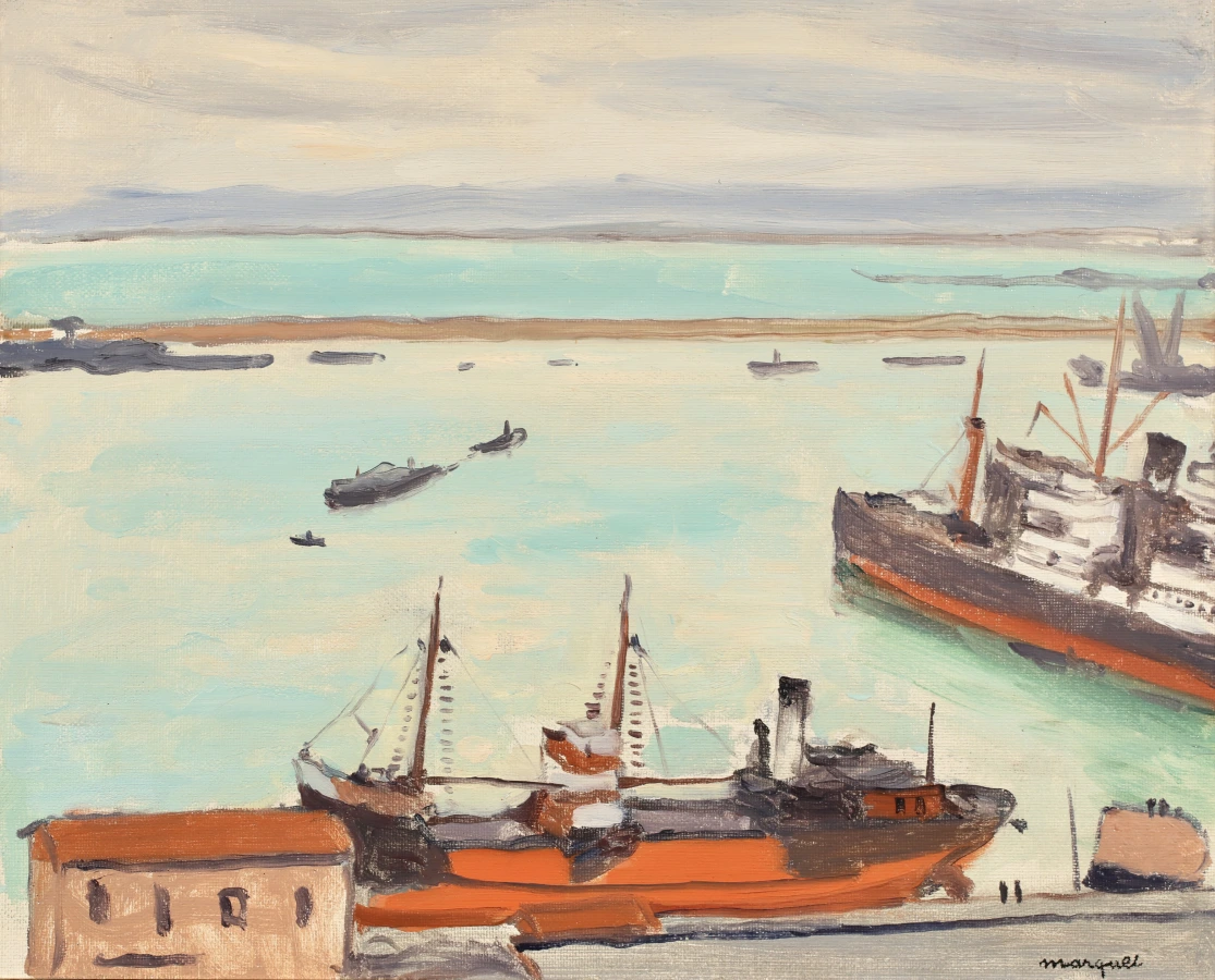 Le Bateau Rouge à Alger - Buy Fine Paintings Online