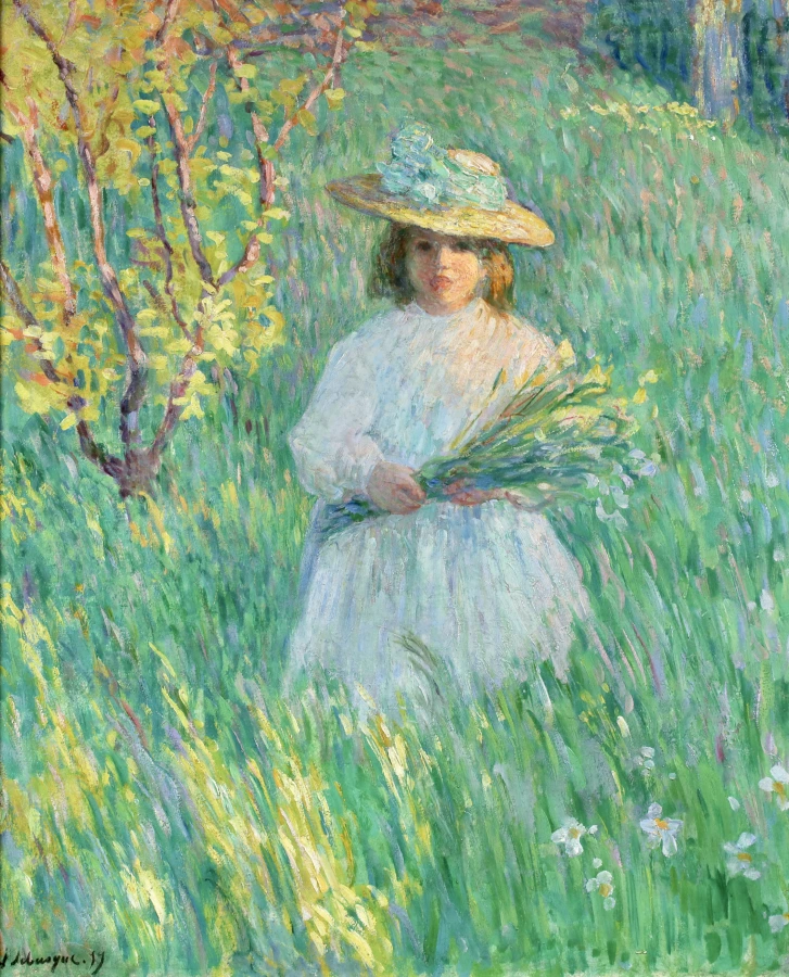 Petite fille cueillant des fleurs - Buy Fine Paintings Online