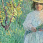 Petite fille cueillant des fleurs thumbnail