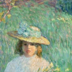 Petite fille cueillant des fleurs thumbnail