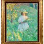 Petite fille cueillant des fleurs thumbnail