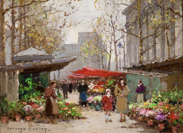 Marche Aux Fleurs – Place de la Madeleine - Buy Fine Paintings Online