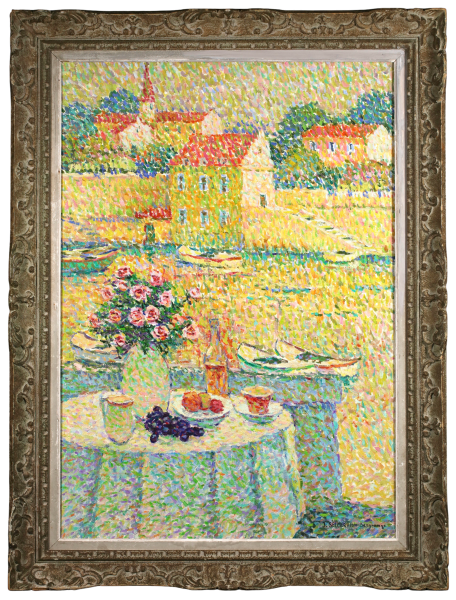 Le petit déjeuner au bord du port - Buy Fine Paintings Online