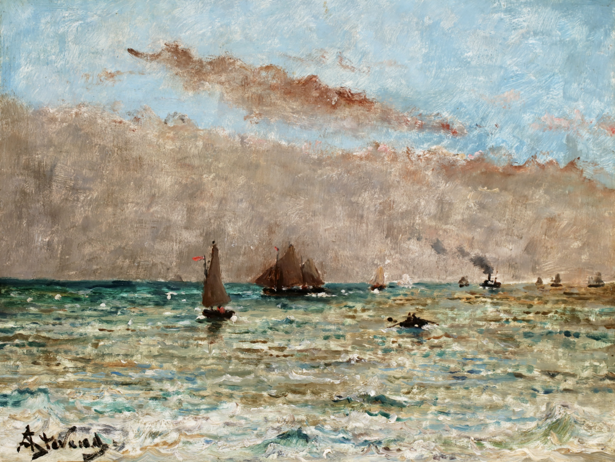 Bateaux sur la mer – Ciel nuageux - Buy Fine Paintings Online