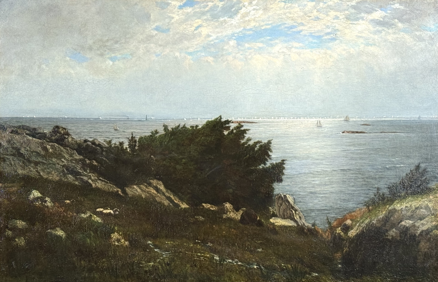The Boston Yacht Club in Massachusetts Bay – 1869 - Buy Fine Paintings Online