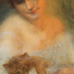 Buste de jeune femme avec un chat thumbnail