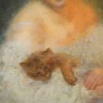 Buste de jeune femme avec un chat thumbnail