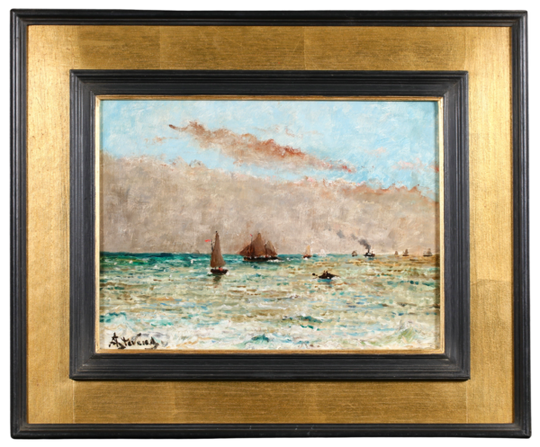 Bateaux sur la mer – Ciel nuageux - Buy Fine Paintings Online