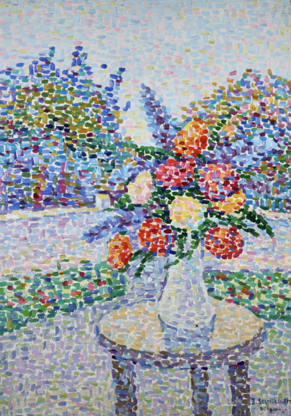 Vase de fleurs dans le jardin - Buy Fine Paintings Online