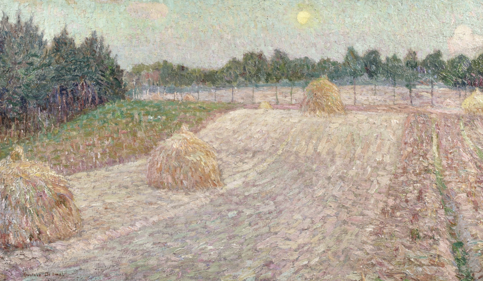 A Hayfield at Sunset - Buy Fine Paintings Online